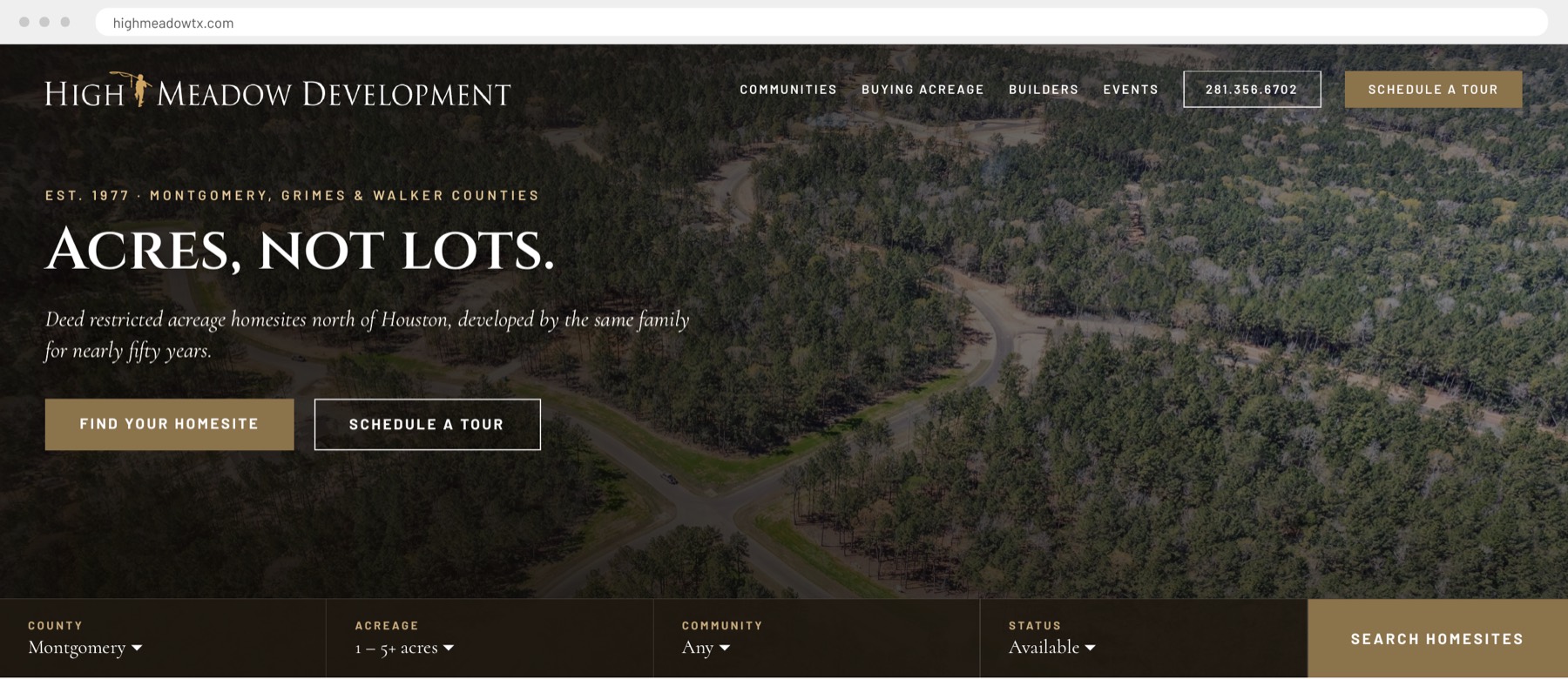 High Meadow homepage concept